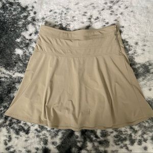Athleta 10T Skort Tan Skirt with Shorts Tall